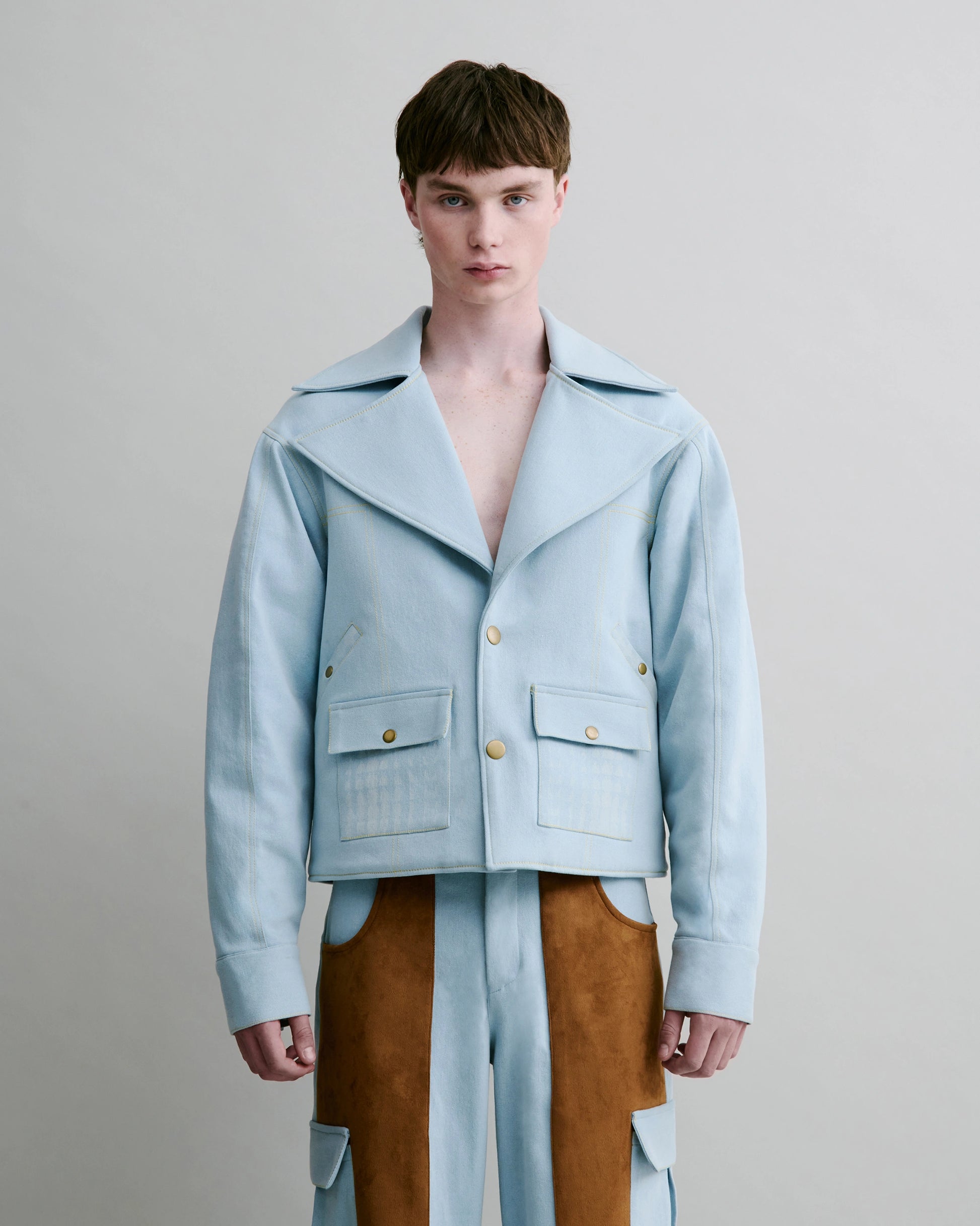 Stonewashed Quilted Blazer