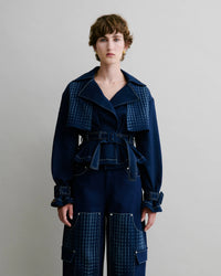 Graphic Peplum Trench