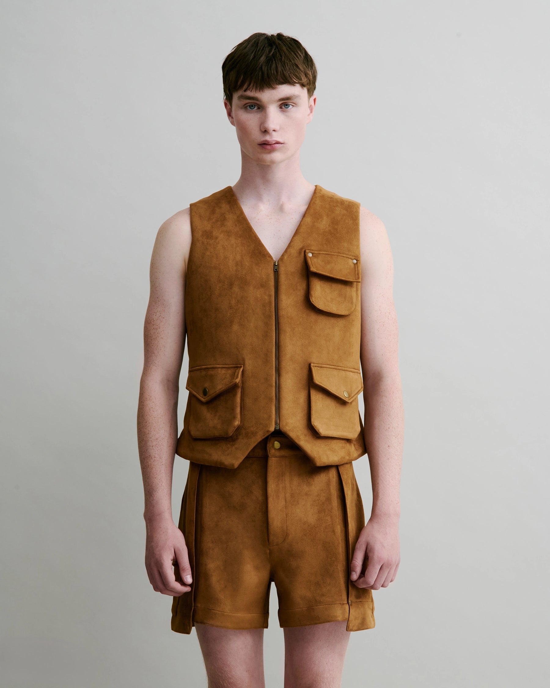 Padded Suede Gilet
