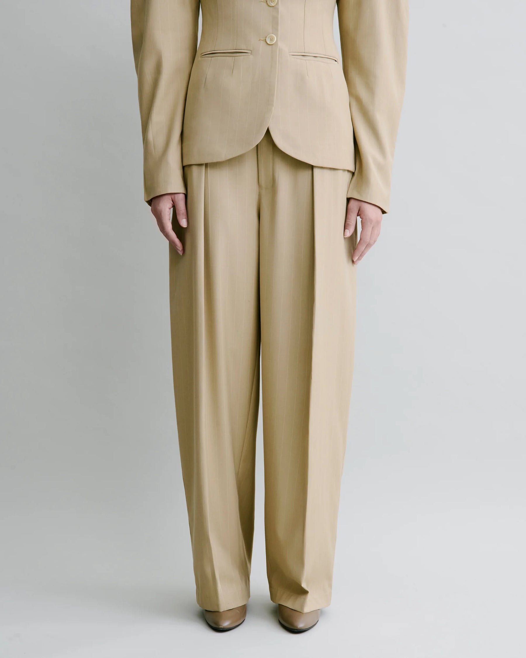 Wide Pleat Suit Trousers