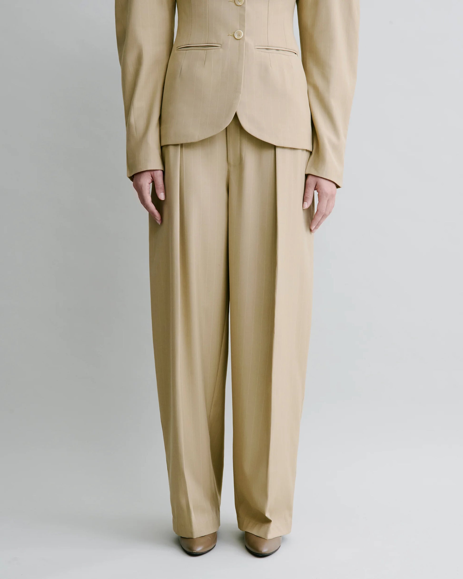 Wide Pleat Suit Trousers