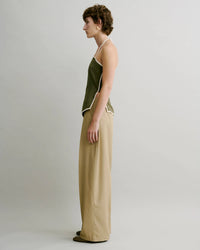 Faux Suede Halter Top (Olive)