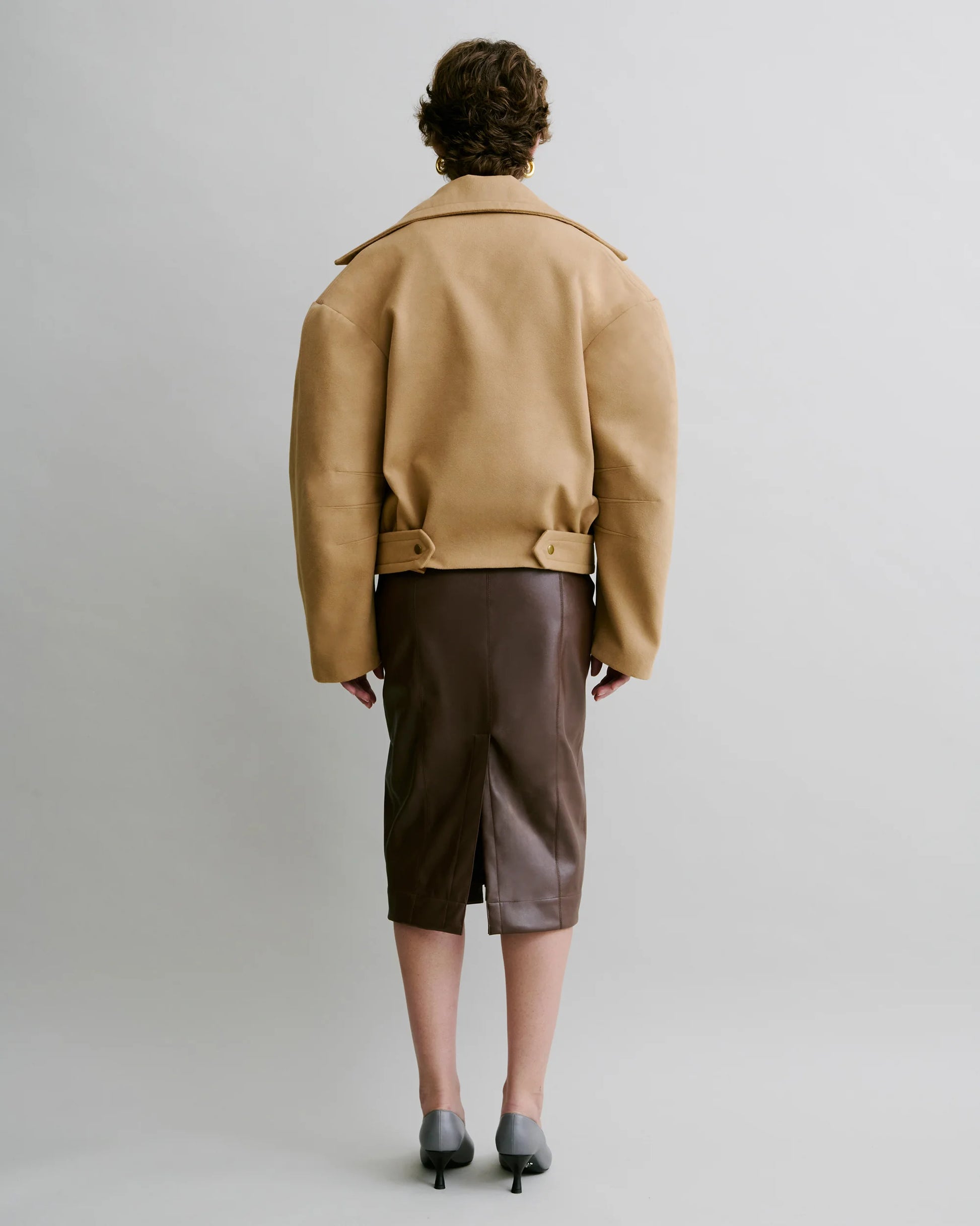 Panelled Midi in Faux Leather