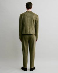 Clean Cut Blazer in Faux Suede