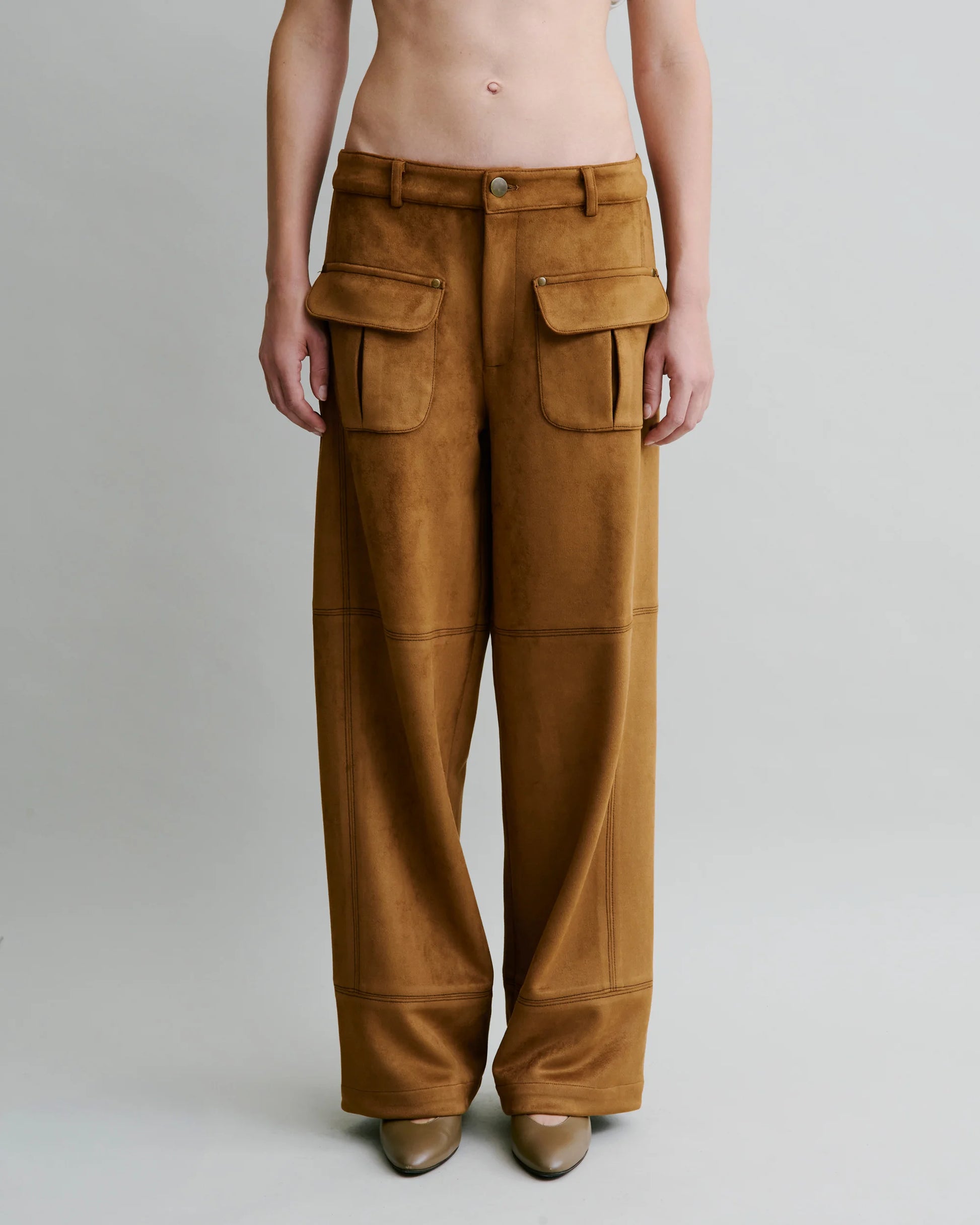 Panelled Suede Trousers