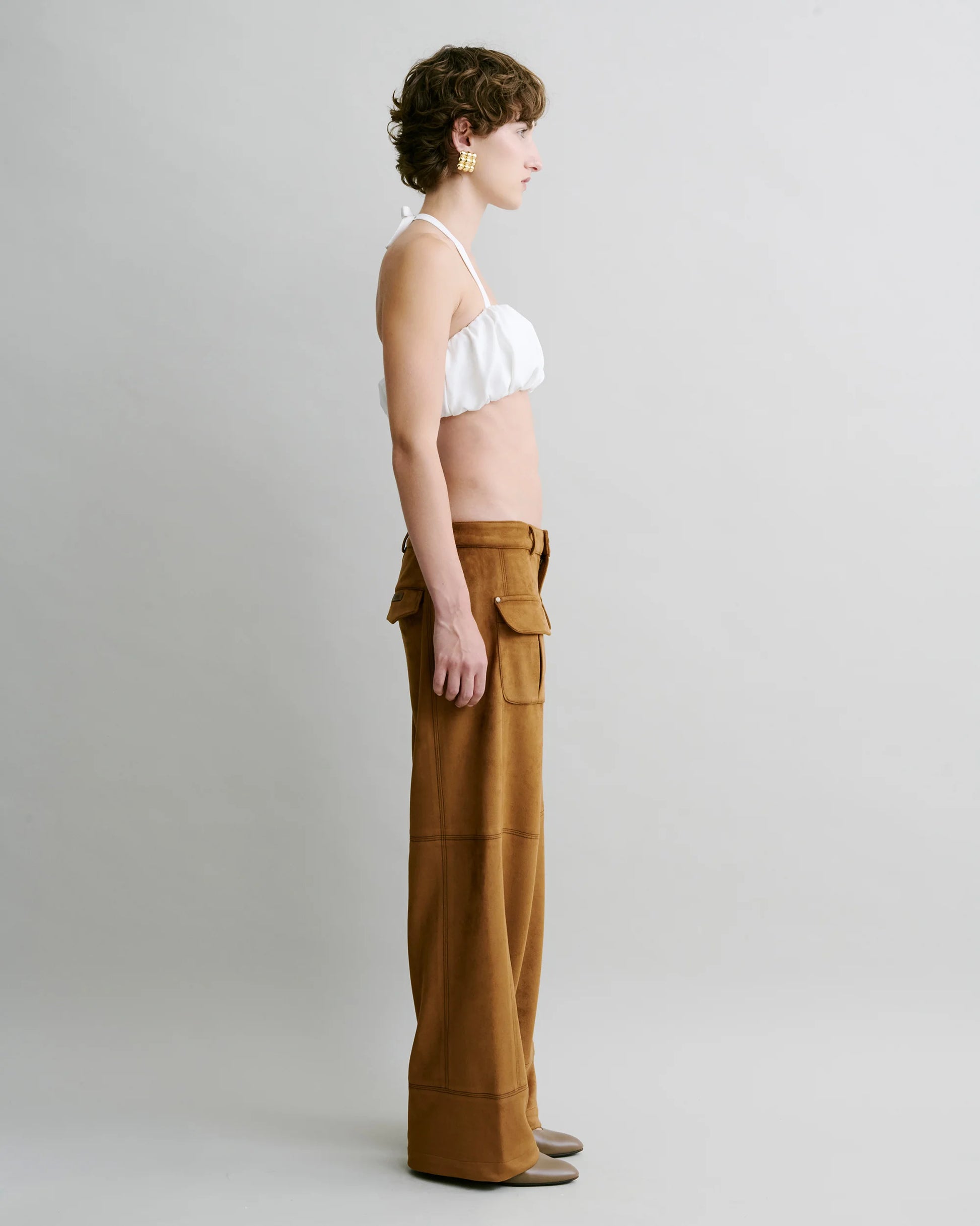 Panelled Suede Trousers