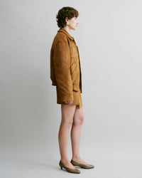 Padded Faux Suede Bomber