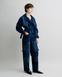 Graphic Peplum Trench